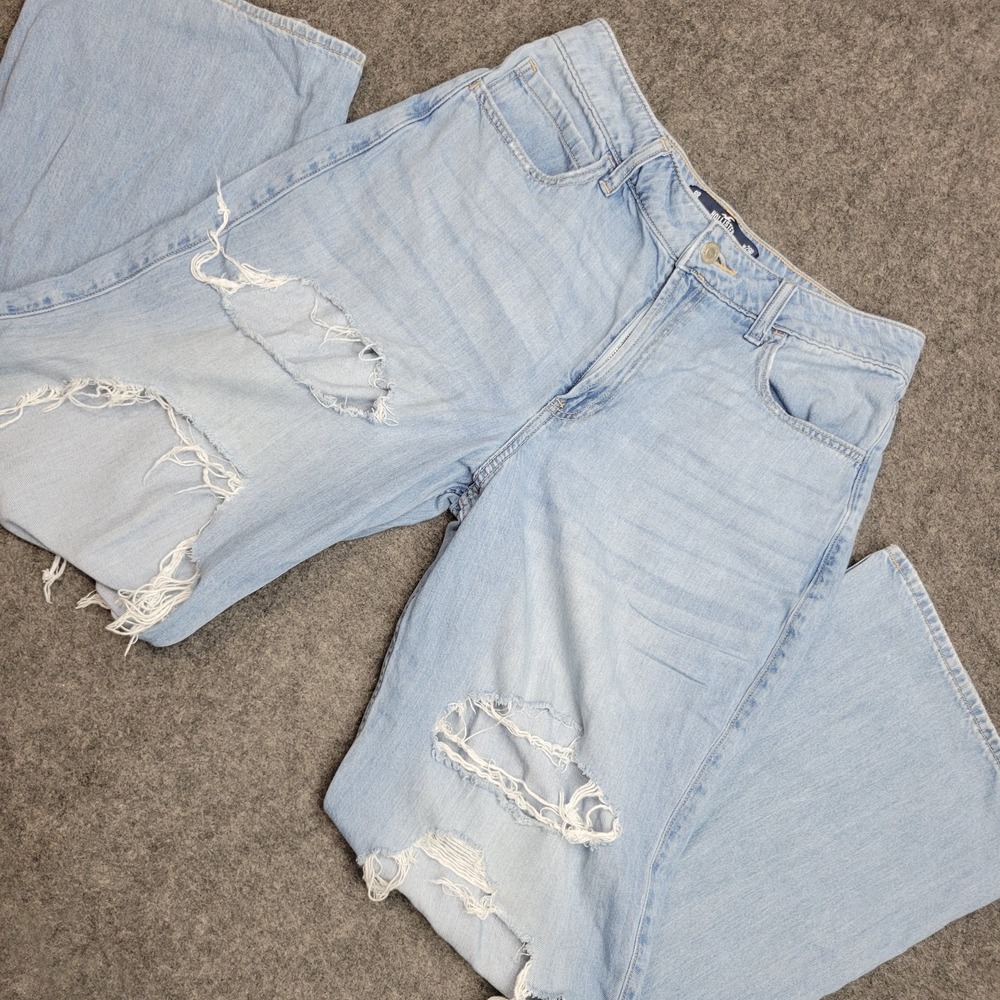 Hollister Jeans Womens 8/29R Blue Ultra‎ High Rise Distressed Grunge Baggy Y2K
